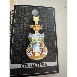 Hard Rock Cafe Key West Guitar Pin Collectible w/ Pouch Lighthouse Marlin NEW